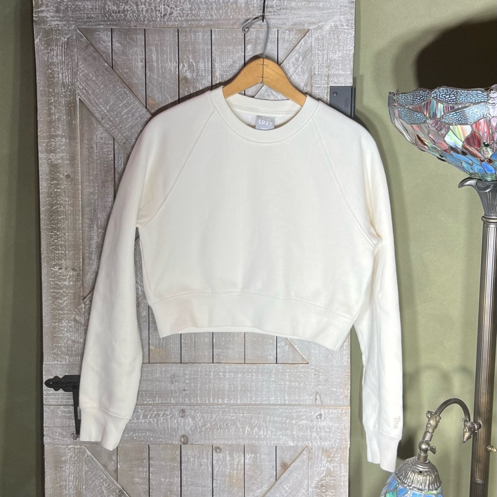 Aritzia Cream Cropped Sweatshirt